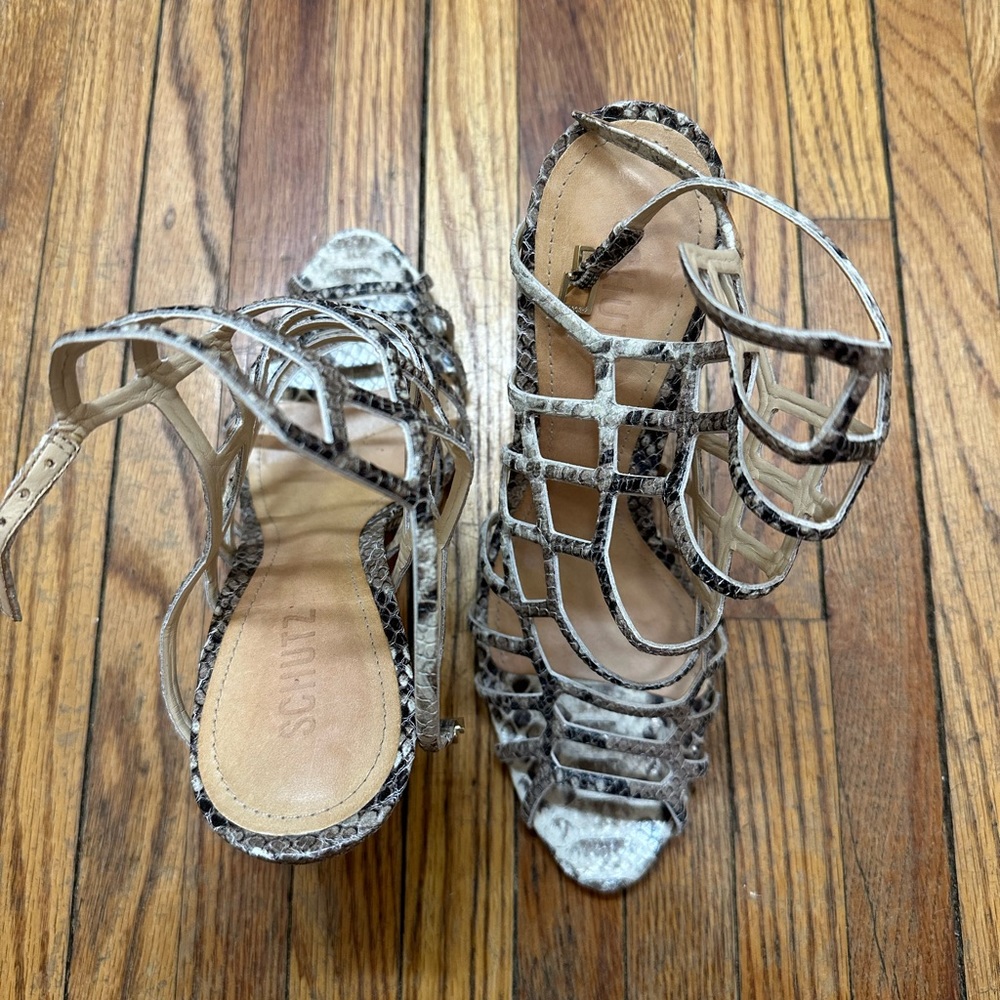 Schutz snakeskin heels